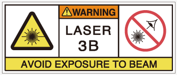 レーザ製品用の警告ラベル画像