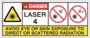 レーザ製品用の警告ラベル画像