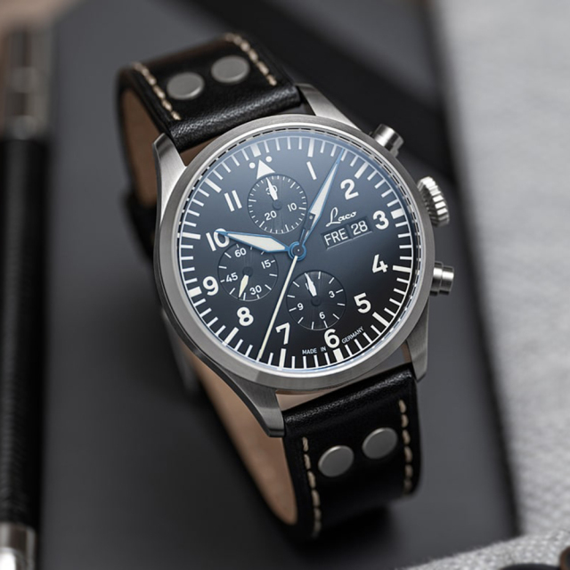 KISSの時計 Laco 862148 CHRONOGRAPHS Kiel.2 Schwarz クロノグラフ キール.2