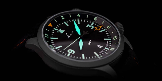 Laco 862120.2 PILOT Frankfurt GMT Schwarz パイロット