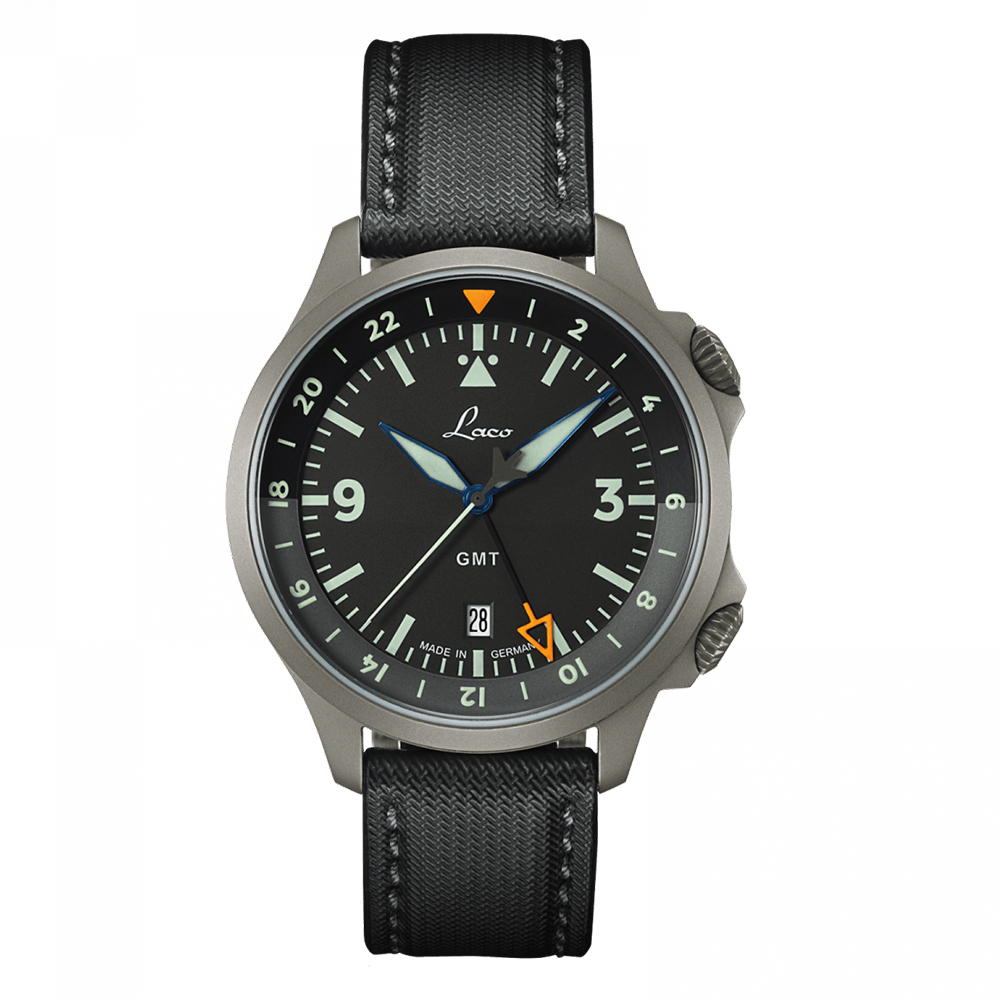 Laco 862120.2 PILOT Frankfurt GMT Schwarz パイロット フランクフルト GMT シュバルツ