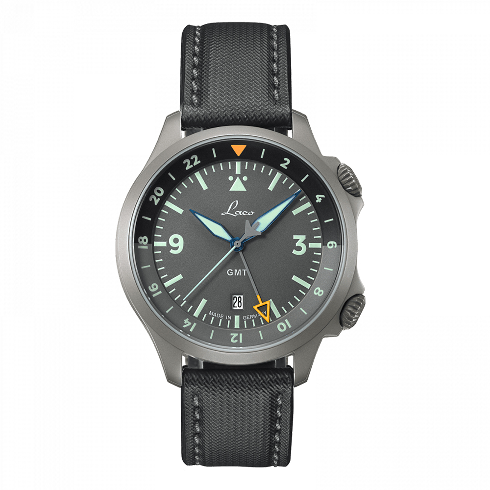 Laco 862121.2 PILOT Frankfurt GMT Grau パイロット フランクフルト GMT グラウ