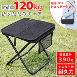 折りたたみ椅子 軽量 [ 耐荷重120kg 軽くて持ち運びやすい390g 肩掛けできるショルダー付き ] キャンプ 椅子 おりたたみ 折り畳み椅子 携帯椅子 防災 イス いす 軽い 小型 チェア コンパクト アウトドア 運動会 アルミ 花火大会 バーベキュー 釣り LAD WEATHER ラドウェザー