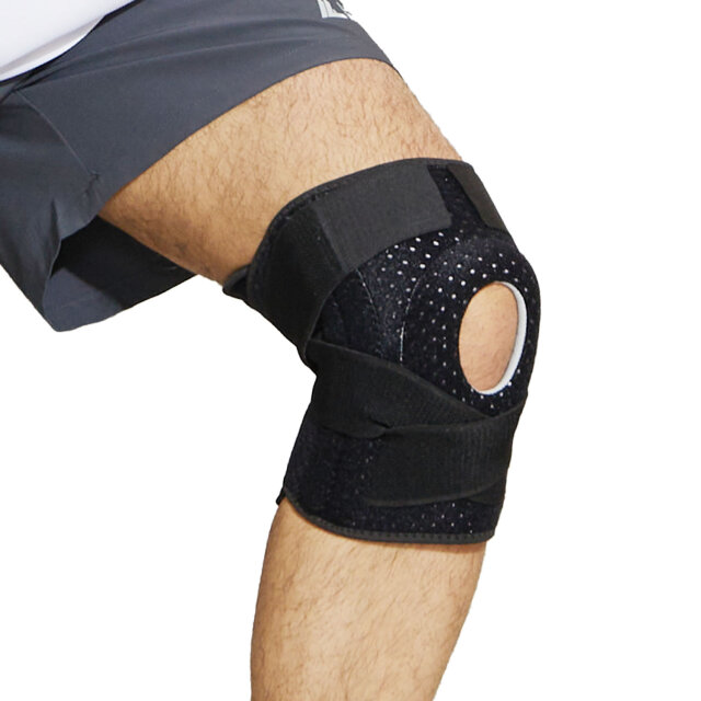 ❇️オススメ❣️膝サポーター ひざ専用 スポーツ用 (ダークブラック, L) 膝サポーター 膝 [4本の強力スプリングでしっかり支える 圧迫ベルトで