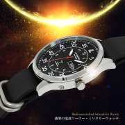 電波ソーラー 腕時計 薄型 ミリタリーウォッチ