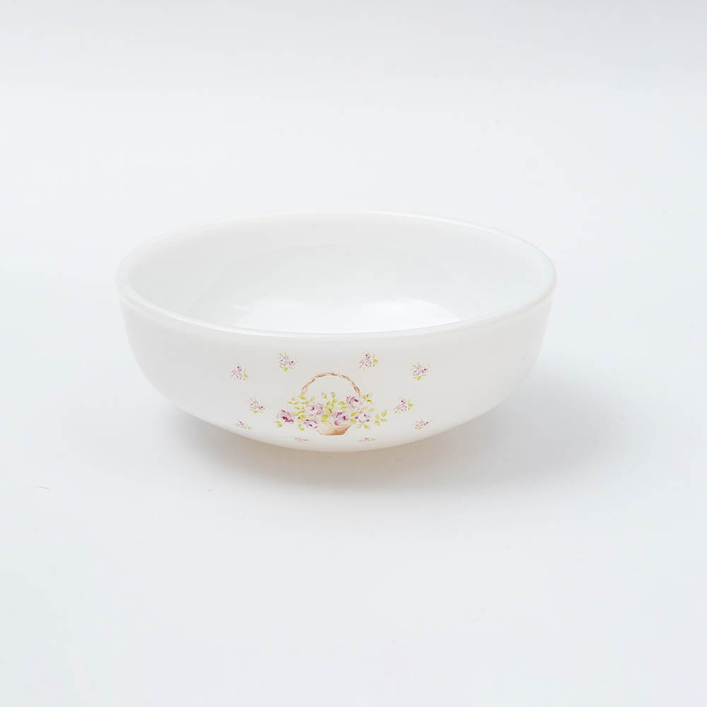 ローズバスケット　　ミルクガラスボウル [ご予約商品]