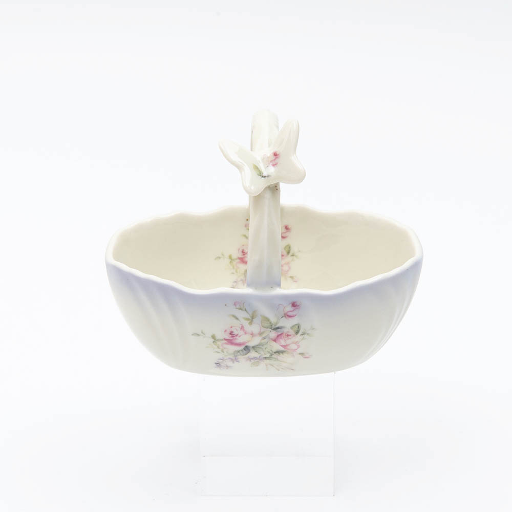 ビビアン　パープル　蝶付き花かご [ご予約商品]