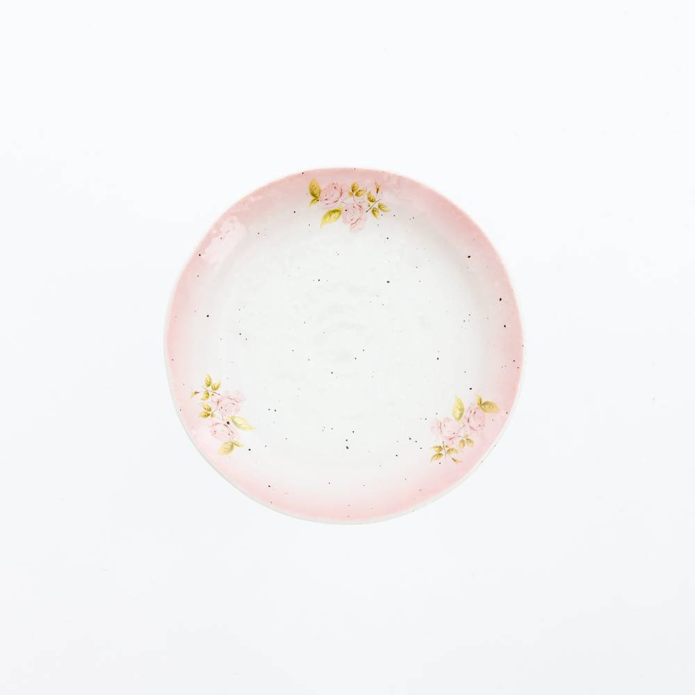 浪漫ダイアナローズ　雪粉引16cm皿 [ご予約商品]