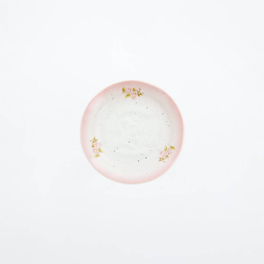 浪漫ダイアナローズ　雪粉引小皿 [ご予約商品]