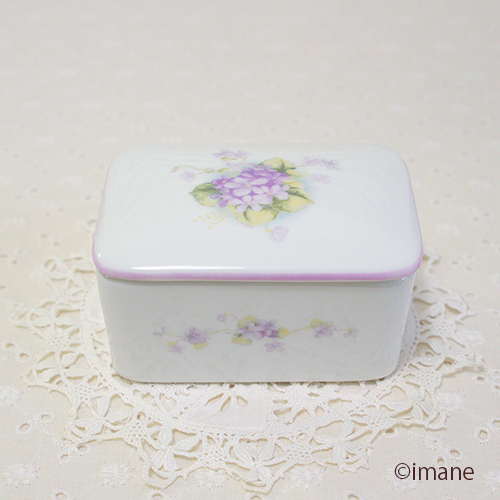 スミレ スクエア陶器ケース　