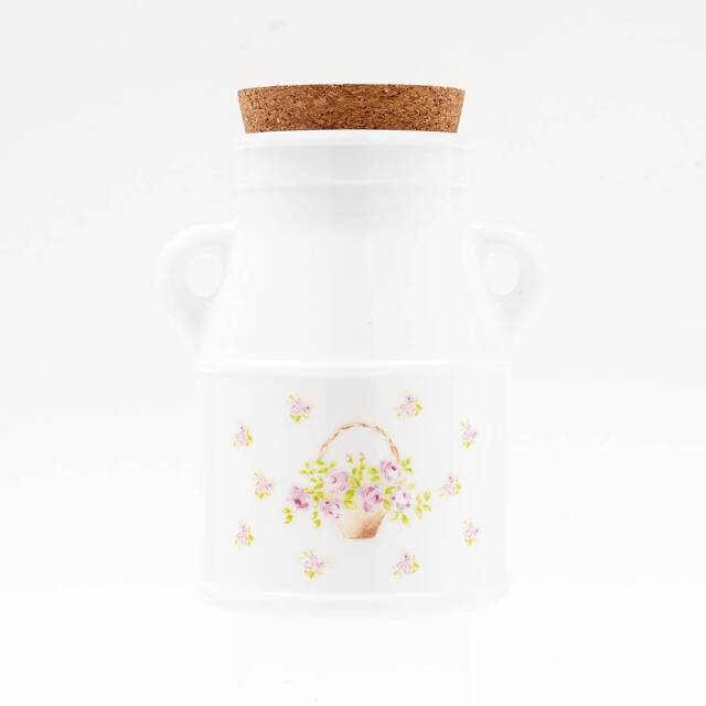 ローズバスケット ミルクガラスコルクポット [ご予約商品]