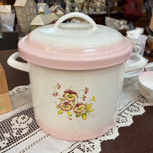 【新品未使用】イマン ホーロー・サボンラック 小物入れ タンブラー ホーロー クローバーのサボンラック ドイツアンティーク : BAU