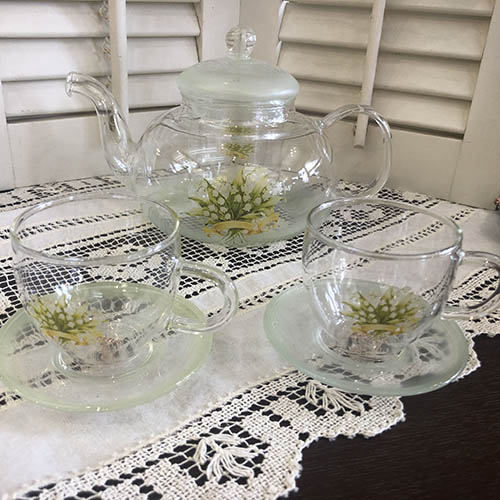 プティ・マニーガラスティーセット(エルブ・オレンジリボン)