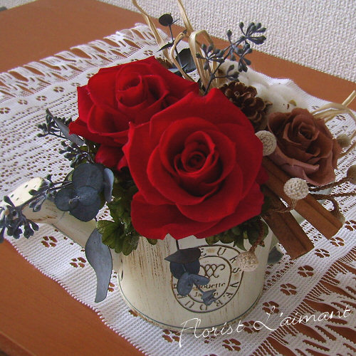 アロゾワール(レッド）【プリザーブドフラワー】