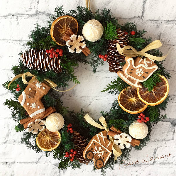 ジンジャークッキーリース（オレンジ）01