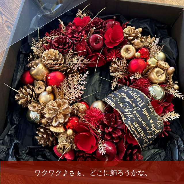 クリスマスリース 2023 ドア飾り 玄関 大きめ Lサイズ お洒落 北欧 