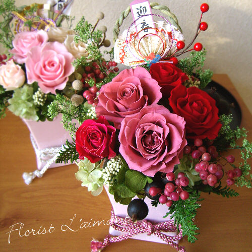 花結（レッド）【プリザーブドフラワー】