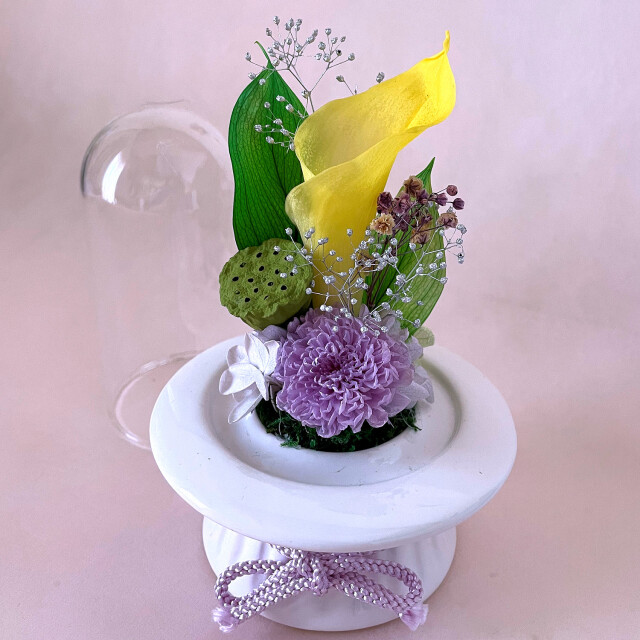 特選仏花　お供え花　蓮の花　清らかな心　ガラスドーム特大　プリザーブドフラワー 000000000081-01-m.jpg?t=