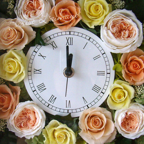 プリザーブドフラワー 花 花時計 結婚祝い 誕生日プレゼント 両親贈呈