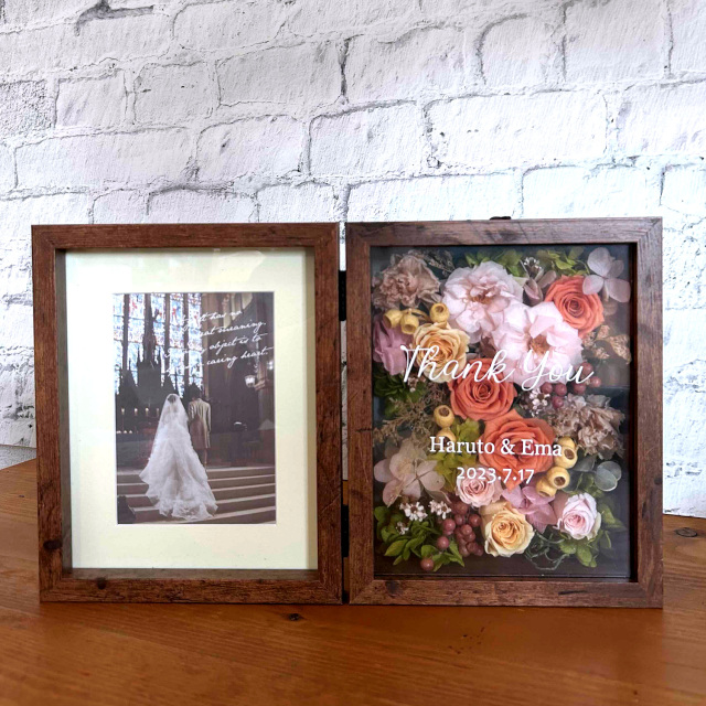 父の日プレゼント☆名前入れ☆ブリザードフラワー☆フォトフレーム＆時計 父の日プレゼント☆名前入れ☆ブリザードフラワー☆フォトフレーム＆時計