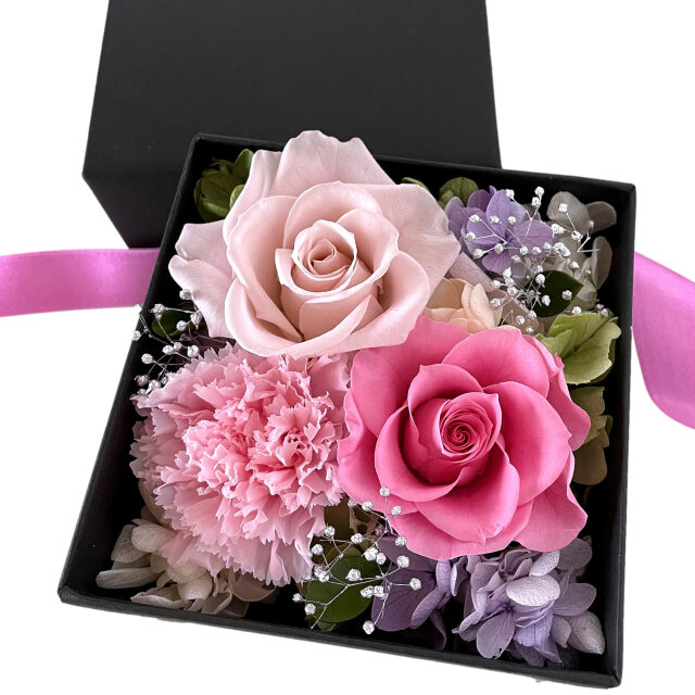 プリザーブドフラワー BOX ボックスアレンジ バラ 誕生日 母の日 父の