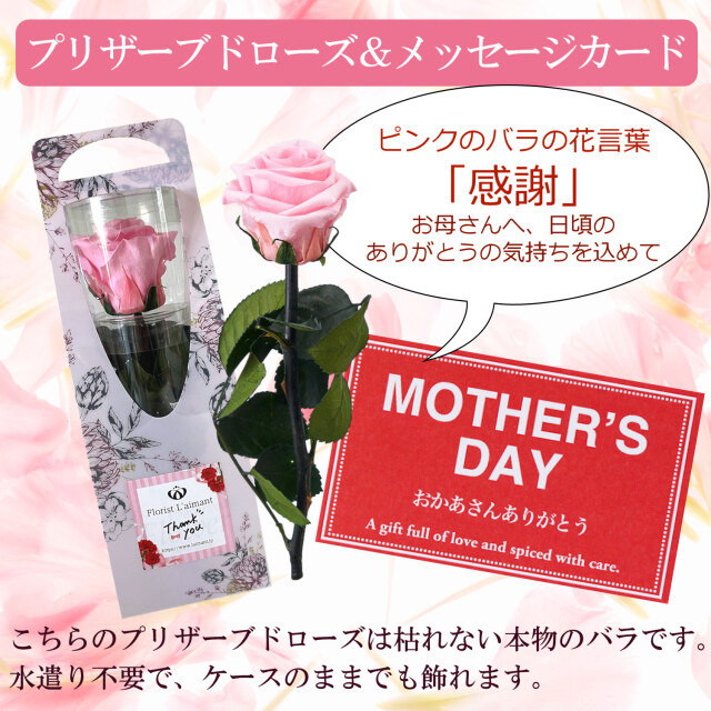 フローリストレマン プリザーブドフラワー くま バラ 母の日