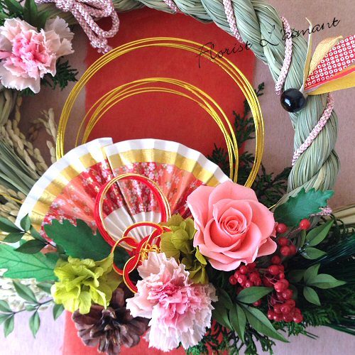 しめ縄リース・舞（ピンク）02