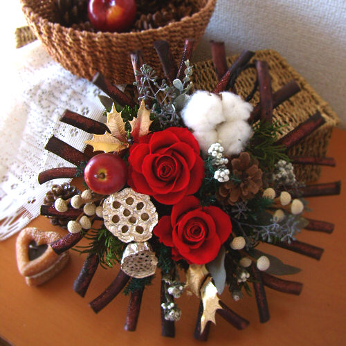 クリスマスプリザーブドフラワー｜ステラ（レッド）