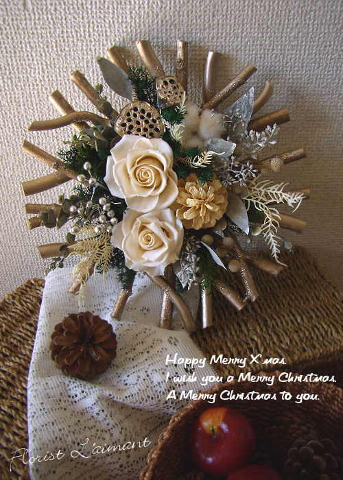 クリスマスプリザーブドフラワー｜ステラ（ホワイト）