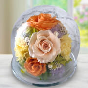 還暦祝いなど記念日のお祝いに赤バラのドームアレンジ｜プリザーブド