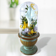 ドーム フラワー ペア 幸運のモチーフ付 ガラスドーム プリザーブドフラワー | フラワー