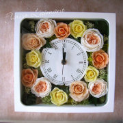 プリザーブドフラワーの花時計❇︎ 花時計＊プリザーブドフラワー＊両親贈呈品＊誕生日プレゼント