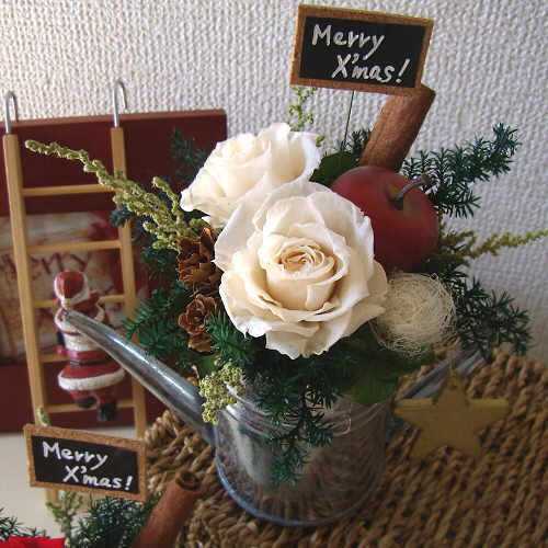 ローズポットクリスマス（ホワイト）