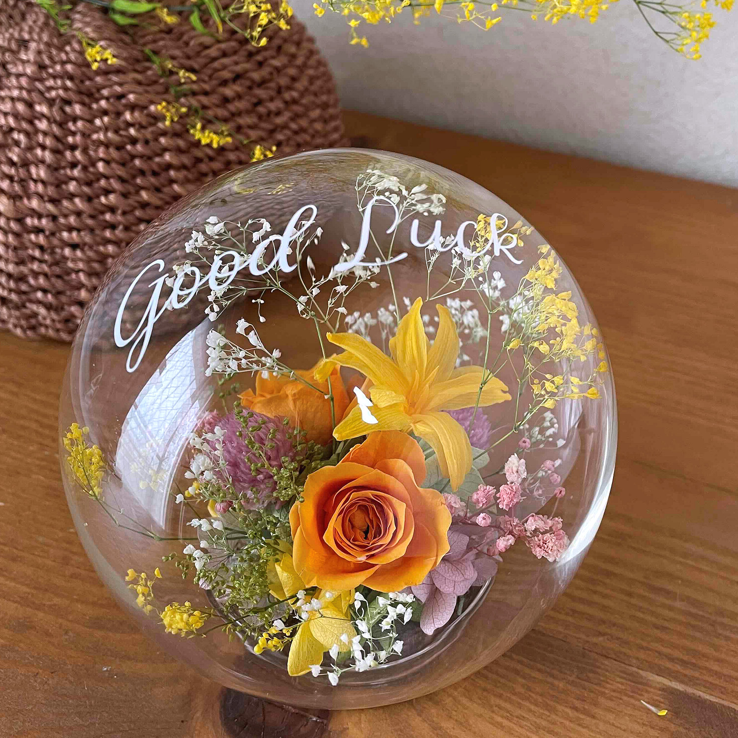 プリザーブドフラワーシャボン（オレンジ）01