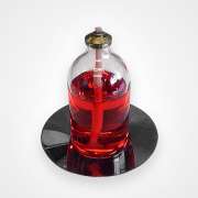 c6776  ガラス　オイルランプ　赤フリル　完品　62ｃｍ c6776 ガラス オイルランプ 赤フリル 完品 62cm