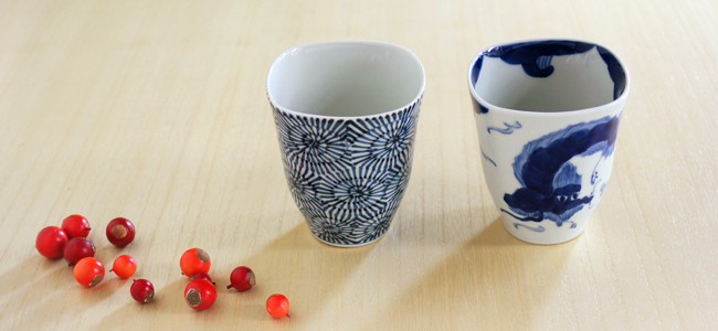 和食器通販ショップ　藍土な休日  そうた窯　龍雲　たこ唐草　角フリーカップ