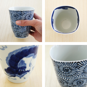 和食器通販ショップ　藍土な休日  そうた窯　龍雲　たこ唐草　角フリーカップ