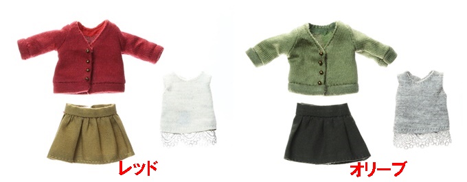 オビツ11用　カーディガン/スカートセット11AC-FC006