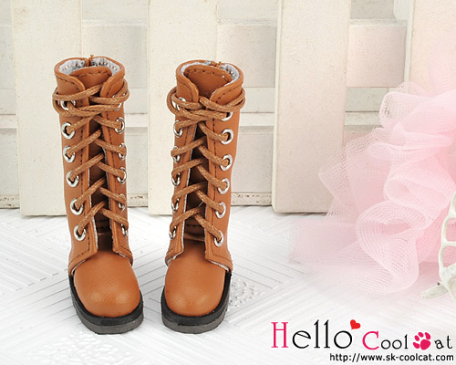 coolcat 編上げロングブーツ/ペールブラウン14-03