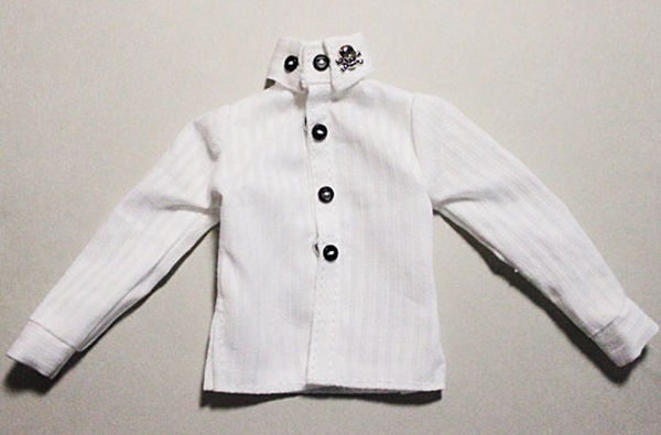 HS ピンズ付きストライプシャツ/イスルサイズ ji002