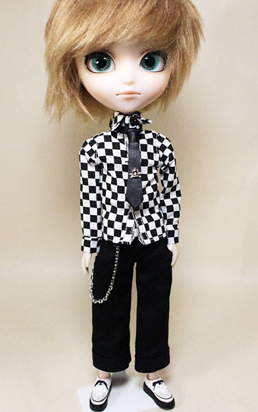 HS タイ付きシャツ市松/イスルサイズ[it016]