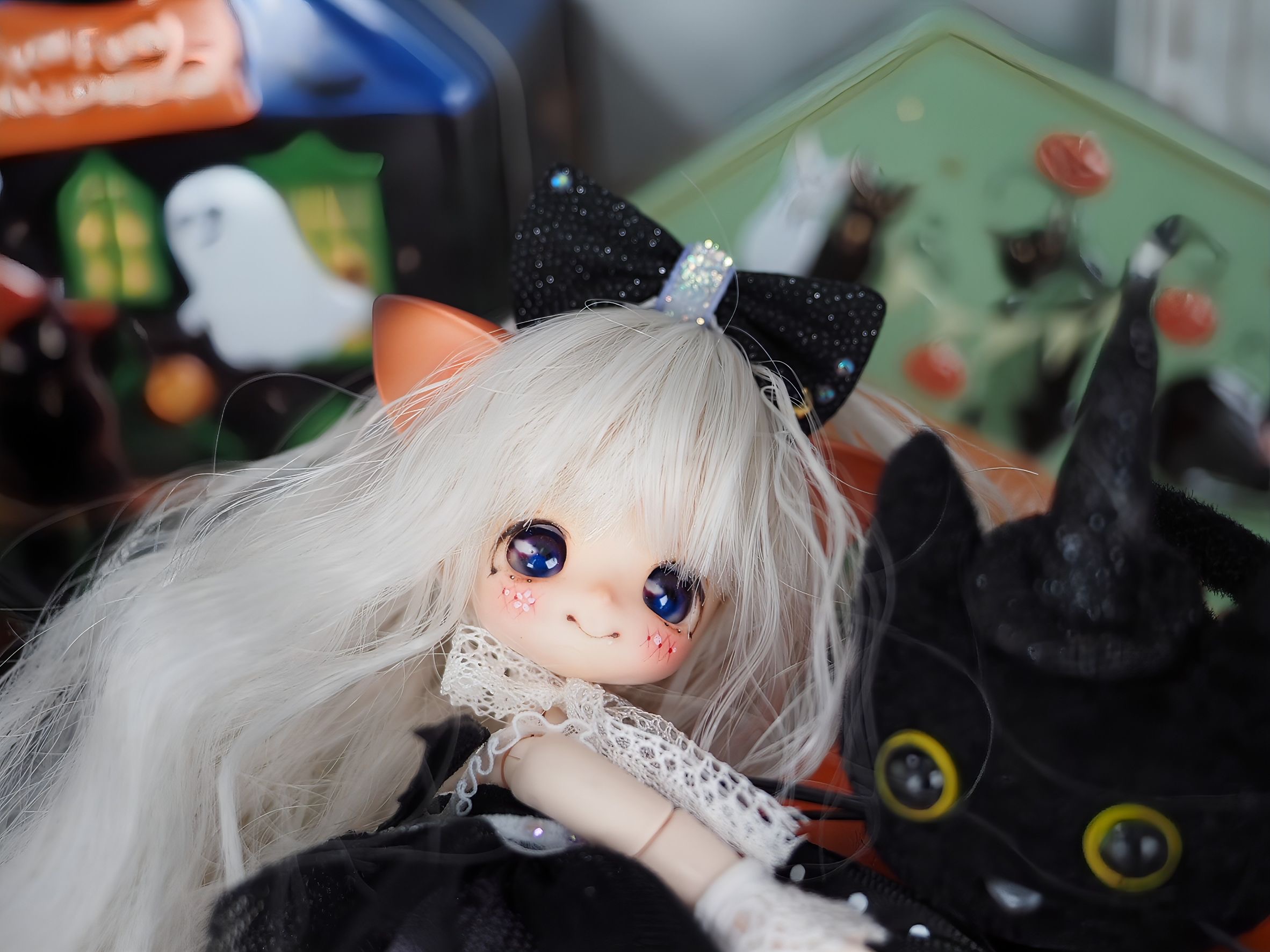 花かごの小部屋 OBヘッド OTOKO 悪魔白猫 Happy Halloween！