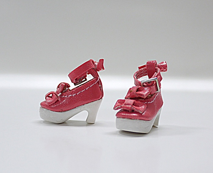 ダブルリボンシューズ　ピンク