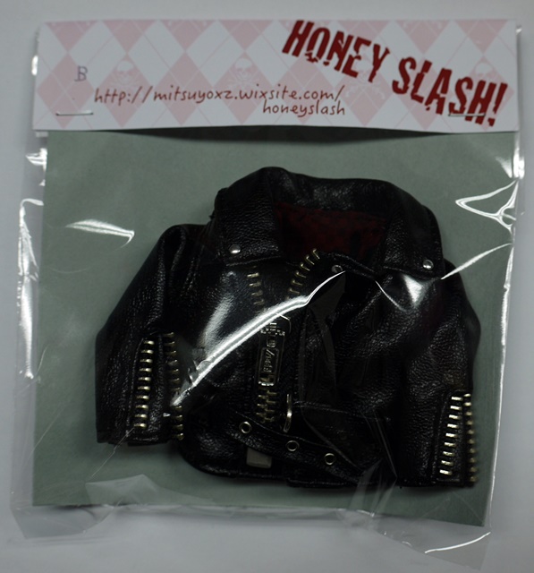 HS ライダースジャケット黒 22cmドールサイズ[bo005b]