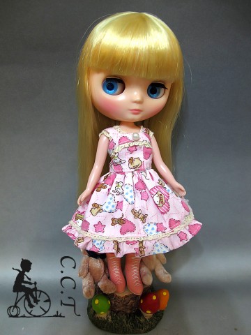 CCTミディサイズアニマル＆ハートプリントワンピースcmb051