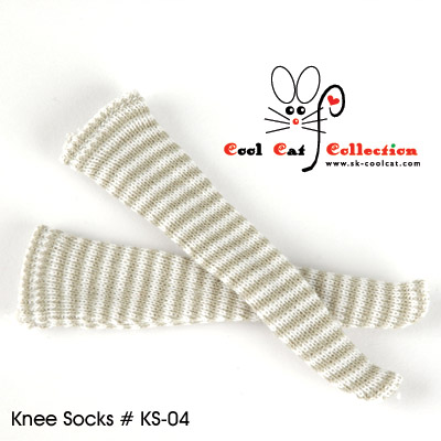 coolcat ブライス・プーリップサイズ ボーダーニーソックスKS-04グリーン