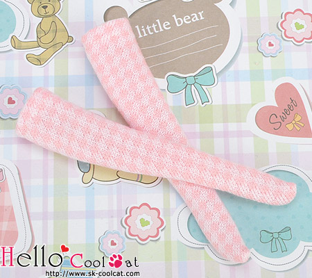 CC ブライス・プーリップサイズ ニーソックスグリッドKS-126ホワイト+ピンク