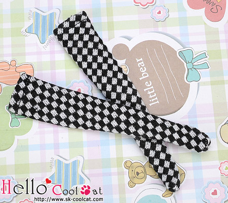 CC ブライス・プーリップサイズ ニーソックスグリッドKS-46ブラックト+ホワイト