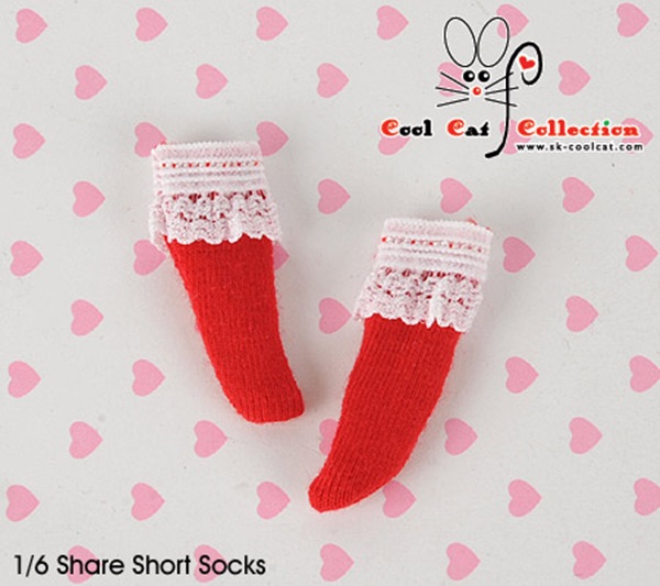 coolcat ブライス・プーリップサイズ アンクルソックスKS-S27レッド