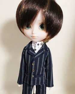 HS ストライプジャケット紺系/イスルサイズio004